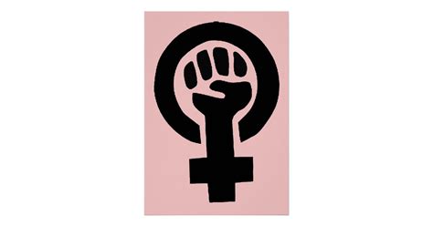 feminist woman gender equality symbol poster zazzle