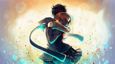 top 999 anime couple hug wallpaper full hd 4k free to use