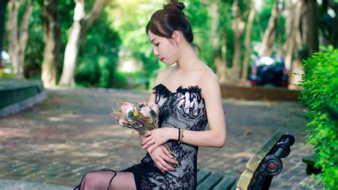 gambar asia gadis wanita keindahan seksi outdoor mode foto bahu botani pohon