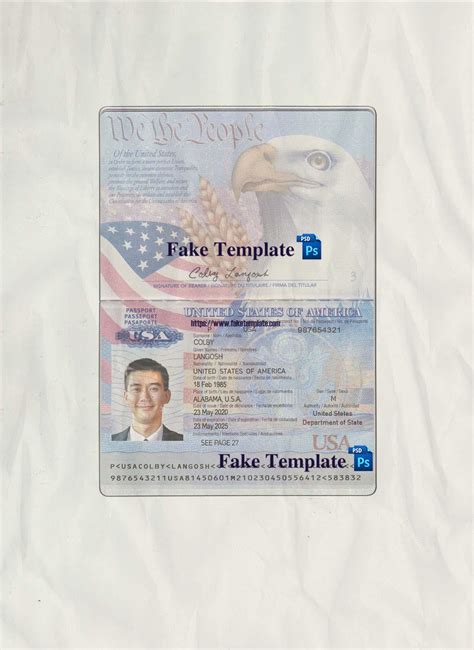 How To Edit USA Passport Template Psd Fake Template