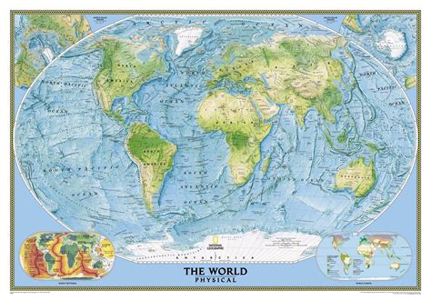 Physical Map Of The Sea Floor Phisical Map Of The Earth Map Wall