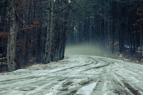 2048x1365 Snow Trees Road Wallpaper Coolwallpapersme