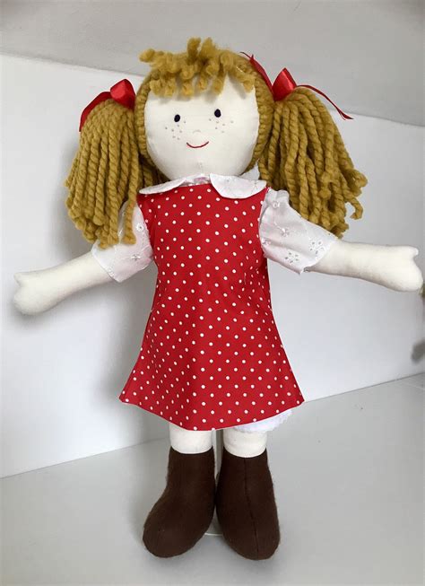 Rag Doll Hand Made Cloth Doll Dressed Doll Etsy Uk Doll Clothes