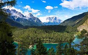Nature, Landscape, Alps, Mountain, Forest, Lake, Turquoise