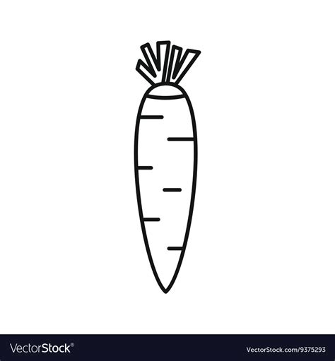 Carrot Icon Outline Style Royalty Free Vector Image