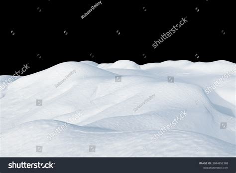 Snow Drifts On Black Isolated Background Stock Photo 2084652388