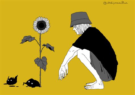 Wallpaper Anime Boys Simple Background Minimalism Sunflowers