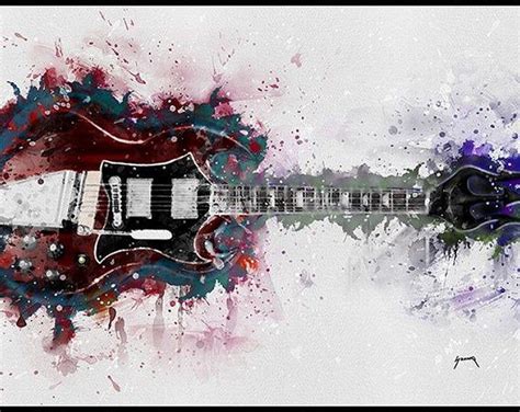 Slashs Electric Guitar 12x16 Guitar Art Music Etsy Guitar Wall Art
