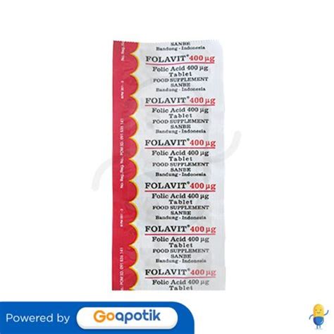 FOLAVIT 400 MCG STRIP 10 TABLET Kegunaan Efek Samping Dosis Dan