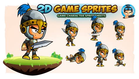 Knight 001 2d Game Character Sprites Gamedev Market