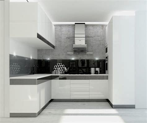 nuansa hitam putih  desain dapur minimalis