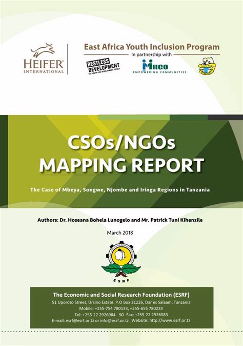 Csosngos Mapping Report The Case Of Mbeya Songwe Njombe And Iringa