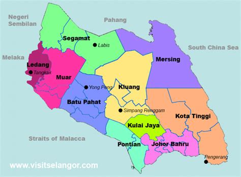 Map Of Johor State Visit Selangor