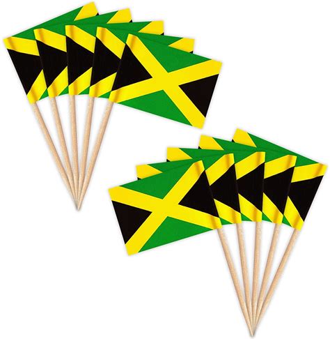jamaica flag jamaican toothpick flags small mini jamaica cupcake toppers stick flags country