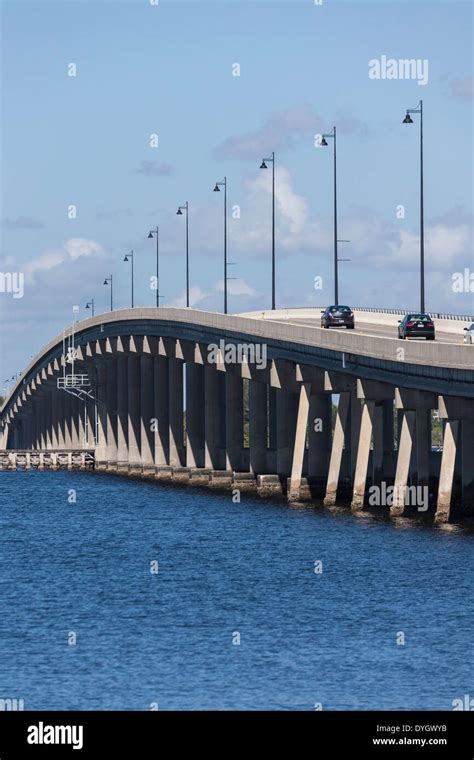 Barron Collier Bridge Over Charlotte Bay Punta Gorda Florida Stock