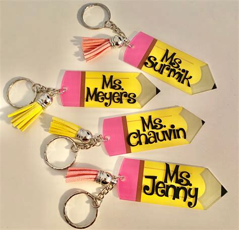 Personalized Teacher Keychains Teacher Appreciation T Etsy