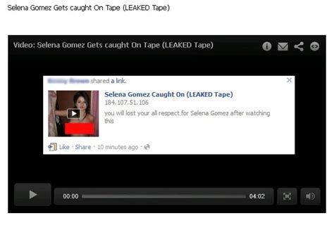 Facebook Scam Selena Gomez Caught On Leaked Tape