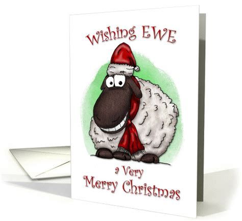 Wishing Ewe Sheep Merry Christmas Card 1003711