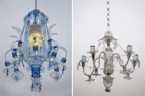 Chandeliers Constructed From Recycled Plastic Pet Bottles By Veronika