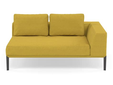 Modern 2 Seater Chaise Lounge Style Sofa With Left Armrest In Vibrant