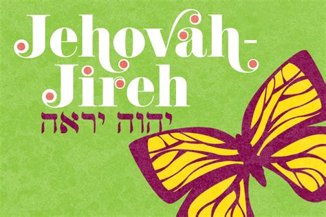 Jehovah is actually yhwh (see yahweh above) and means lord and master. Names of God: Jehovah-Jireh - Harvest
