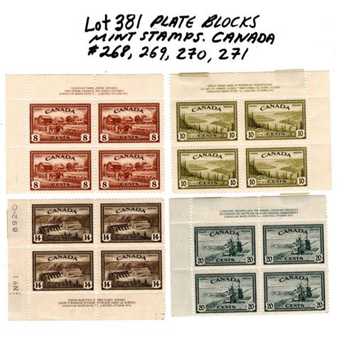 Mint Plate Blocks 268 271 Schmalz Auctions
