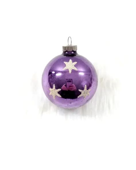 Vintage Shiny Brite Stencil Purple Star Space Mercury Glass Christmas Ornament Picclick