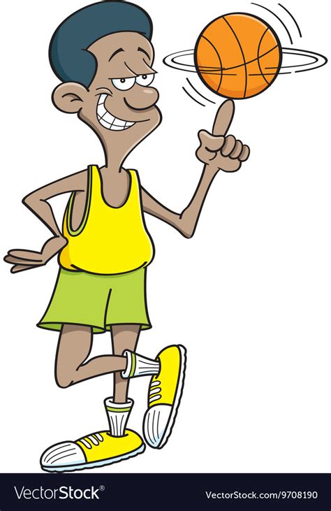 Cartoon Basketball Player Spinning Royalty Free Vector Image