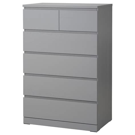 Malm 6 Drawer Dresser Gray Stained 31 12x48 38 Ikea