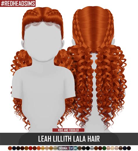 Leah Lillith Lala Hair Kids And Toddler Version Redheadsims Cc