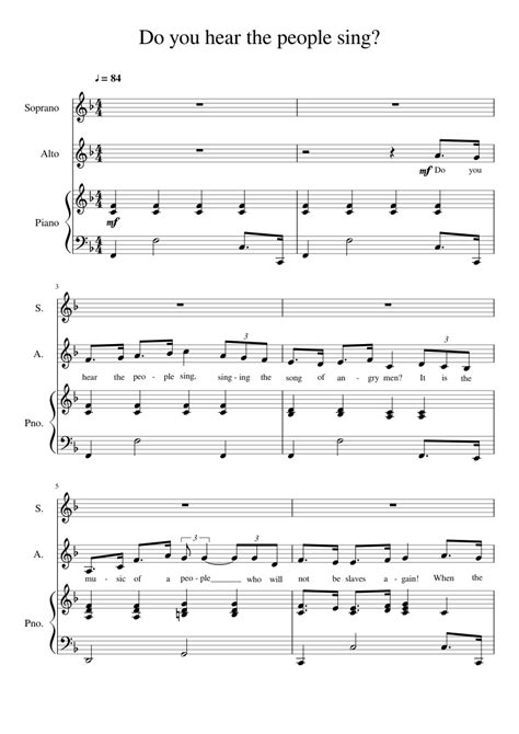 Do You Hear The People Sing Original Duet Sheet Music For Piano Voice Download Free In Pdf