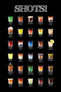 Shots Collage Poster 24x36 Bar Alcohol Drinking List