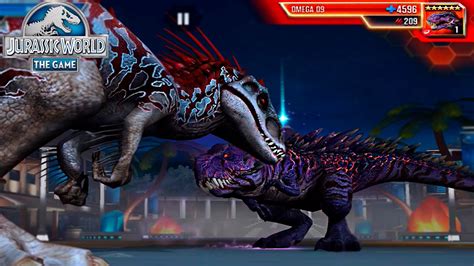 Omega 09 Vs Indominus Rex Jurassic World The Game Battle Hd Youtube