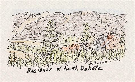 Badlands Of North Dakota Drawing By Danny Lowe Fine Art America