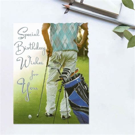 Velvet Happy Birthday Golfer Greeting Card