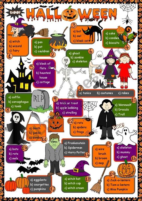 Halloween Multiple Choice Esl Worksheet By Mada1