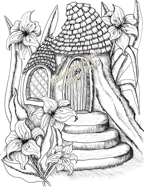 Fairy Houses And Fairy Doors Vol 3 And 4 Individual Coloring Pages From