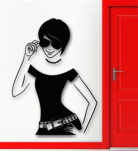 Wall Stickers Vinyl Decal Sexy Girl Glasses Fashion Style Glamour