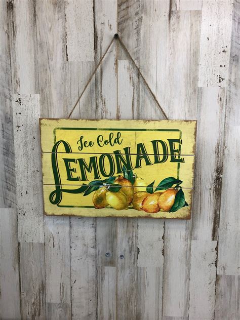 lemonade sign ice cold lemonade sign for wreath lemon wreath etsy