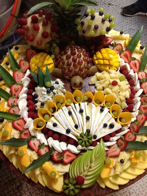 Try this cheese platter, then personalise wine glasses as well. creative fruit platter | Food platters, Food, Cheese platters
