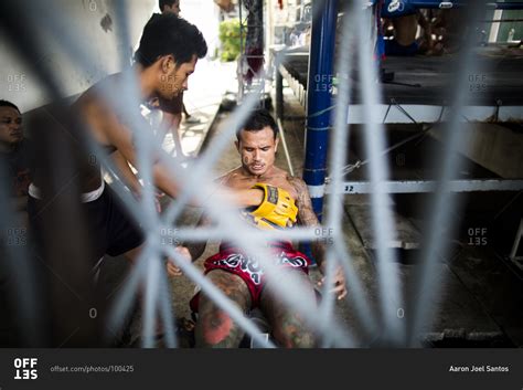 Bangkok Thailand November 6 2014 Muay Thai Training At Klong Prem Prison In Bangkok