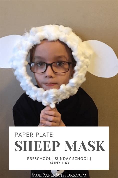 Paper Plate Sheep Mask Mud Paper Scissors Sheep Mask Sheep Crafts