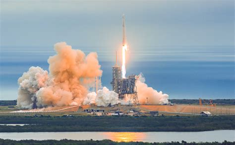 Spectacular Spacex Space Station Launch And 1st Stage Landing Photo