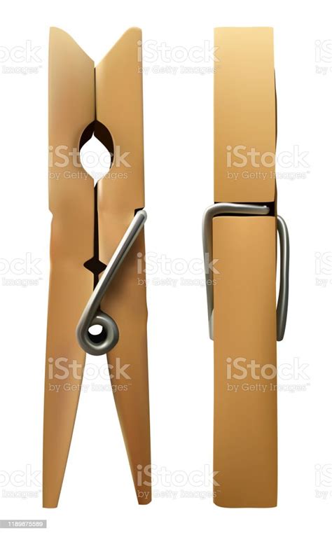 Vector Wooden Clothespin Stock Illustration Download Image Now