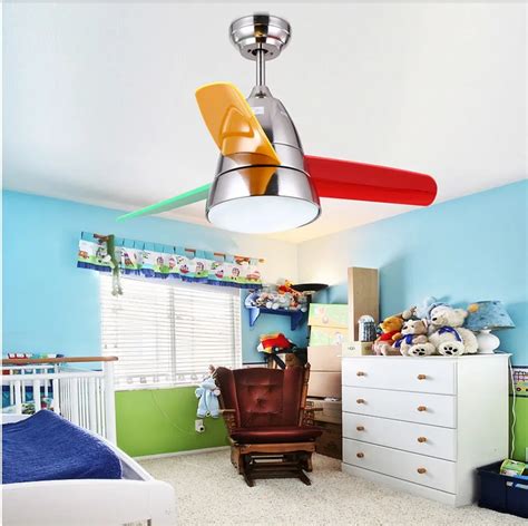Nordic Led 36 Inch Kids Ceiling Fans With Lights Bedroom Child Ceiling