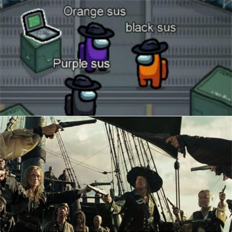 Among Us Meme Orange Sus Black Sus Purple Sus Comics And