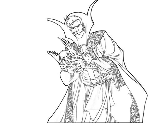 Dr Strange Holding A Mask Coloring Page Free Printable Coloring