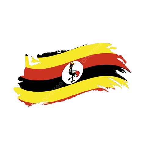 Uganda Flag With Waving Brush Stroke Clipart Hd Images Uganda Flag