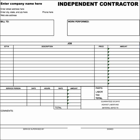 10 Contractor Invoice Template Easy To Edit Sampletemplatess Free