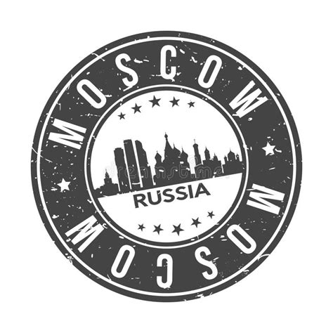 Moscow Russia Stamp Logo Icon Symbol Design Skyline City Vector Seal